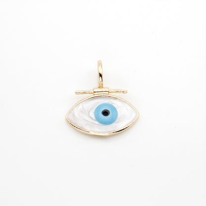 Convex Enameled Eye Pendant