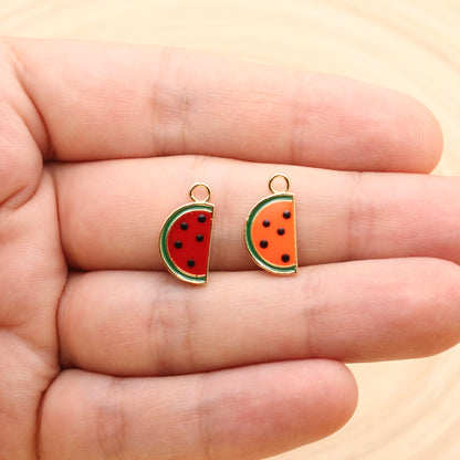 Enameled Watermelon Charm Pendant