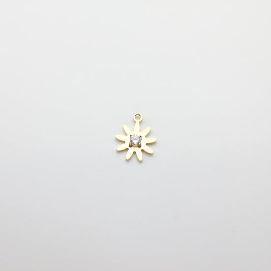 Single Zircon Stone Sun Pendant