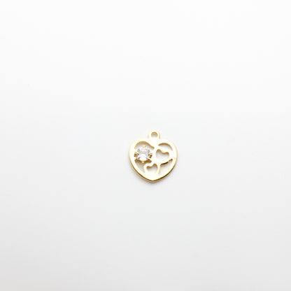 Single Zircon Stone Heart Pendant