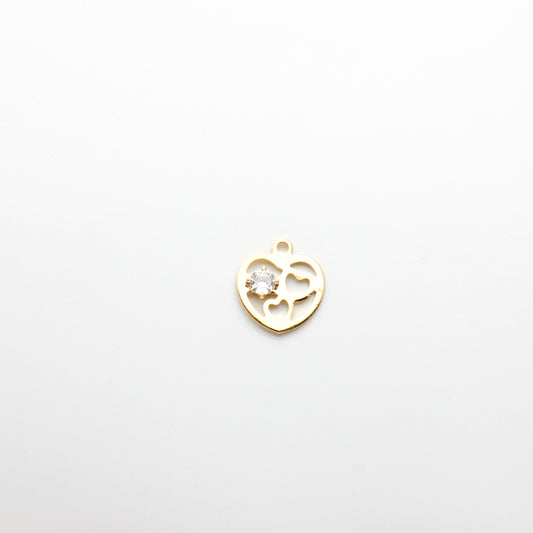 Single Zircon Stone Heart Pendant