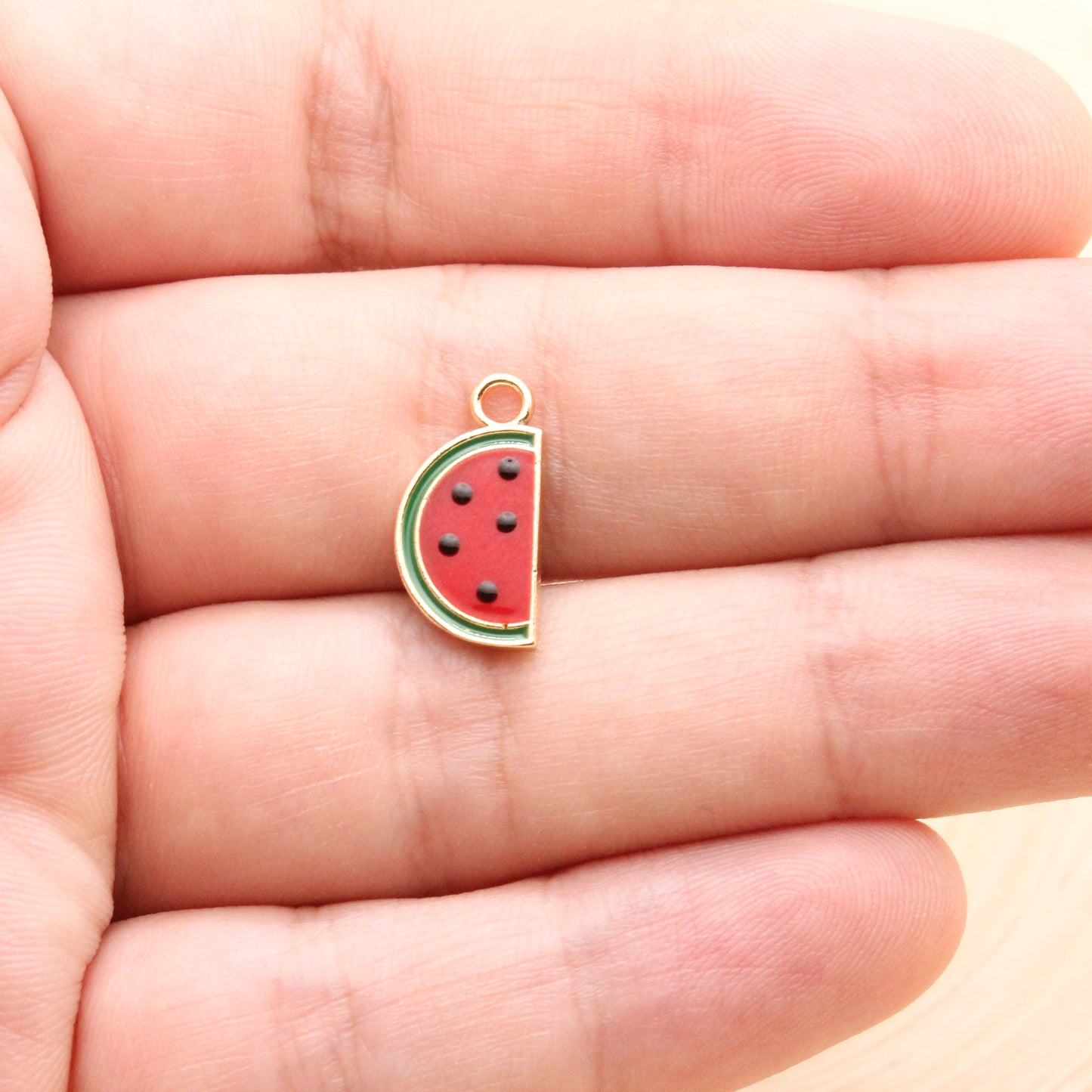 Enameled Watermelon Charm Pendant