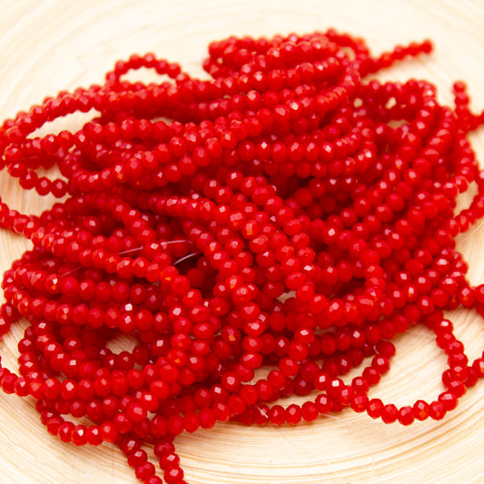 Crystal Beads 2mm - Claret Red