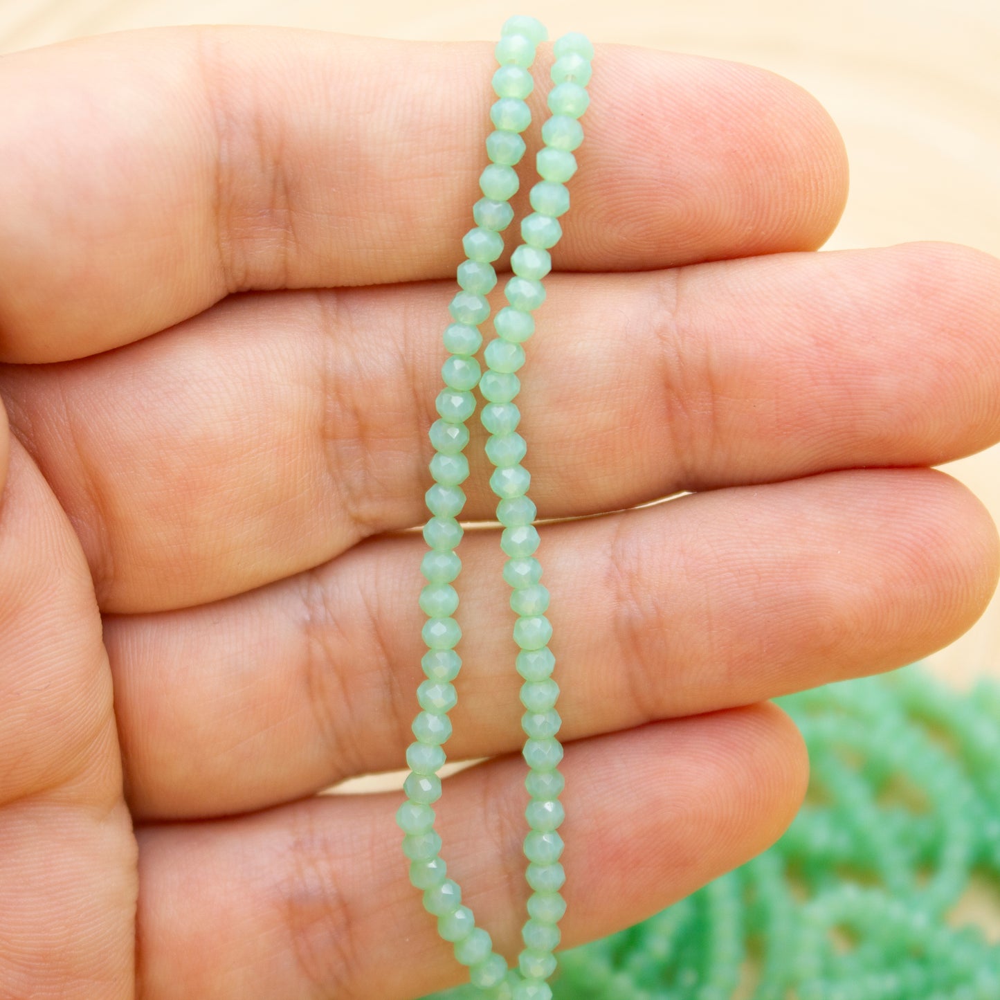 Crystal Beads 2mm - Pale Mint Green