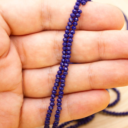 Crystal Beads 2mm - Pale Navy Blue