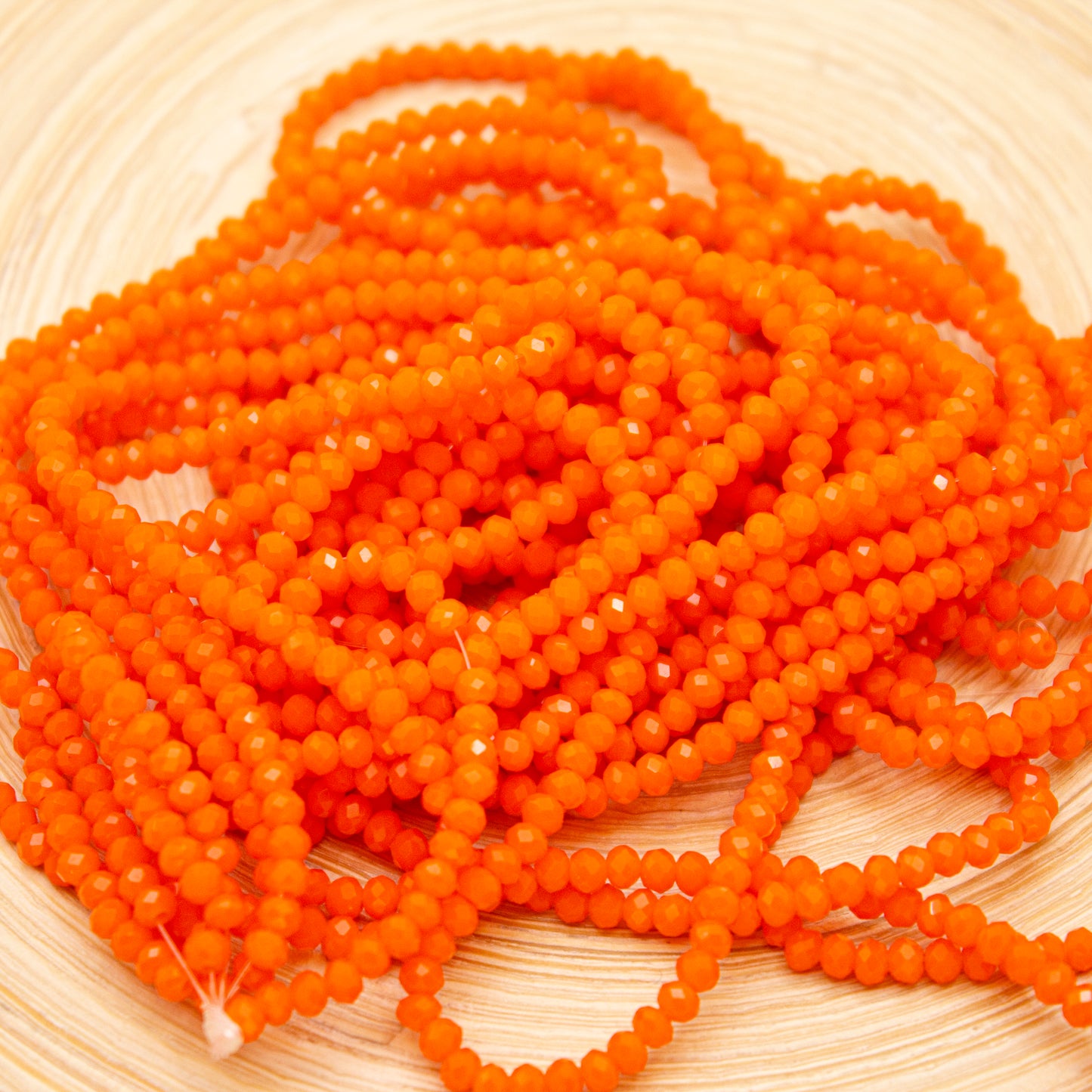 Crystal Beads 2mm - Bright Orange