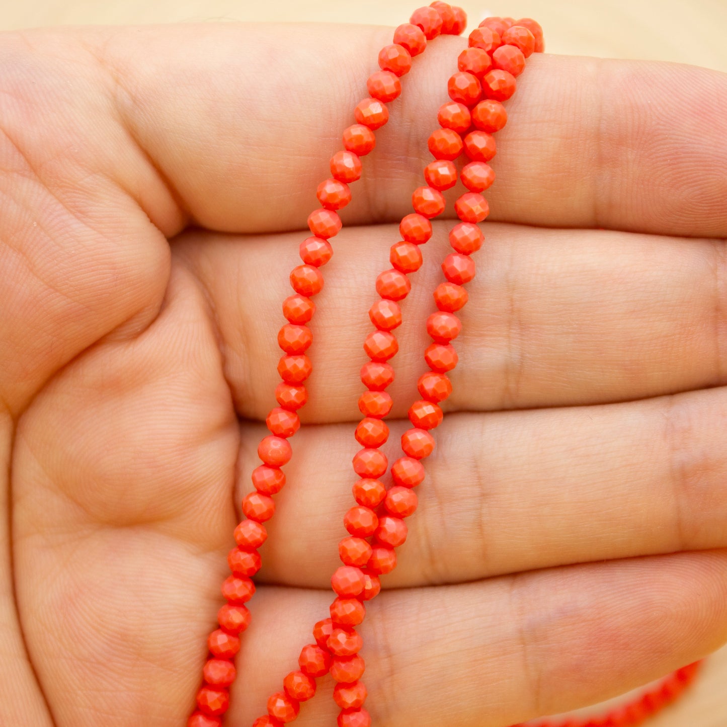 Crystal Beads 3mm - Coral