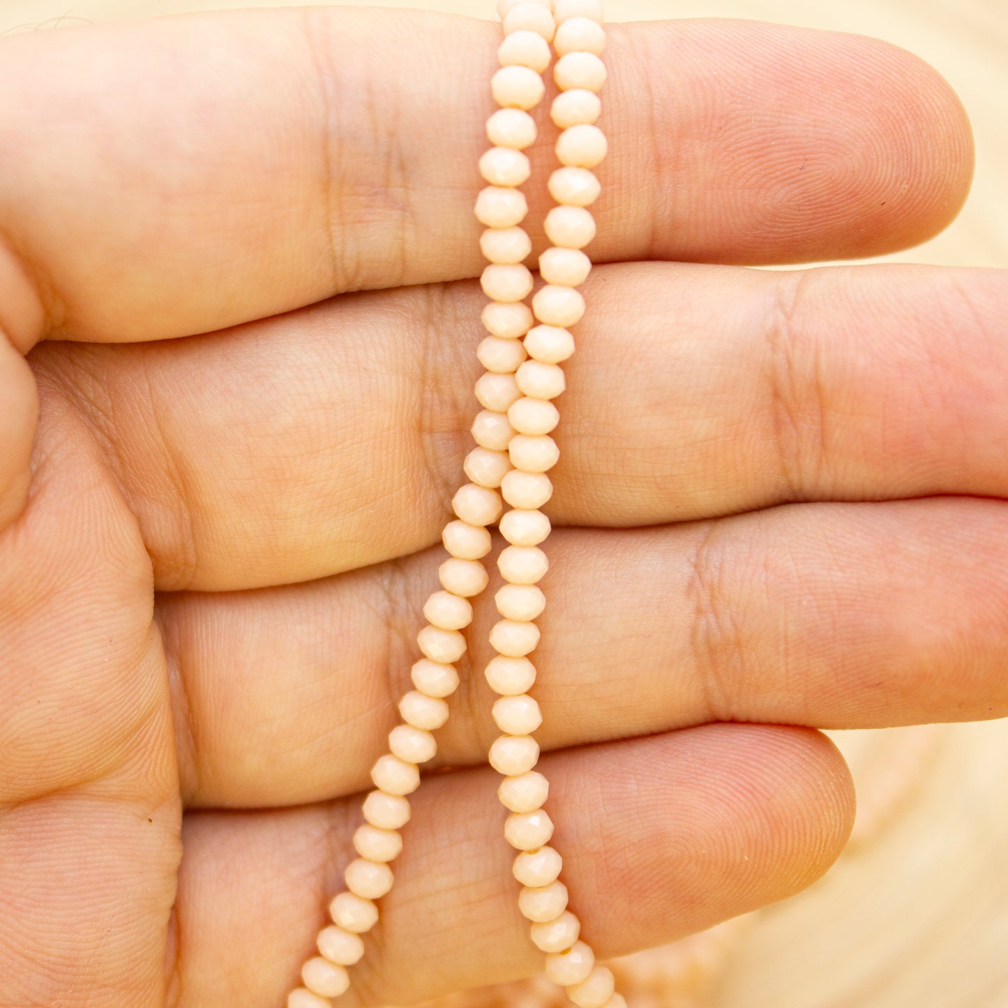 Crystal Beads 3mm - Powder Pink