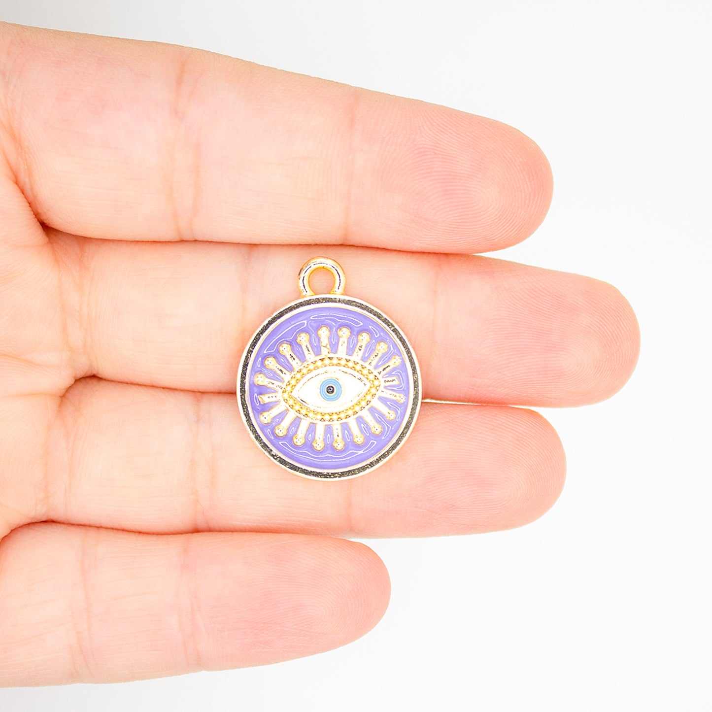 Enameled Round Eye Pendant