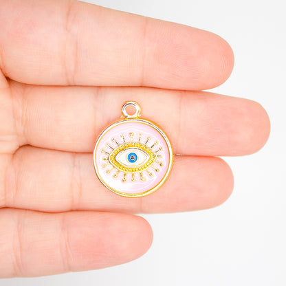 Enameled Round Eye Pendant