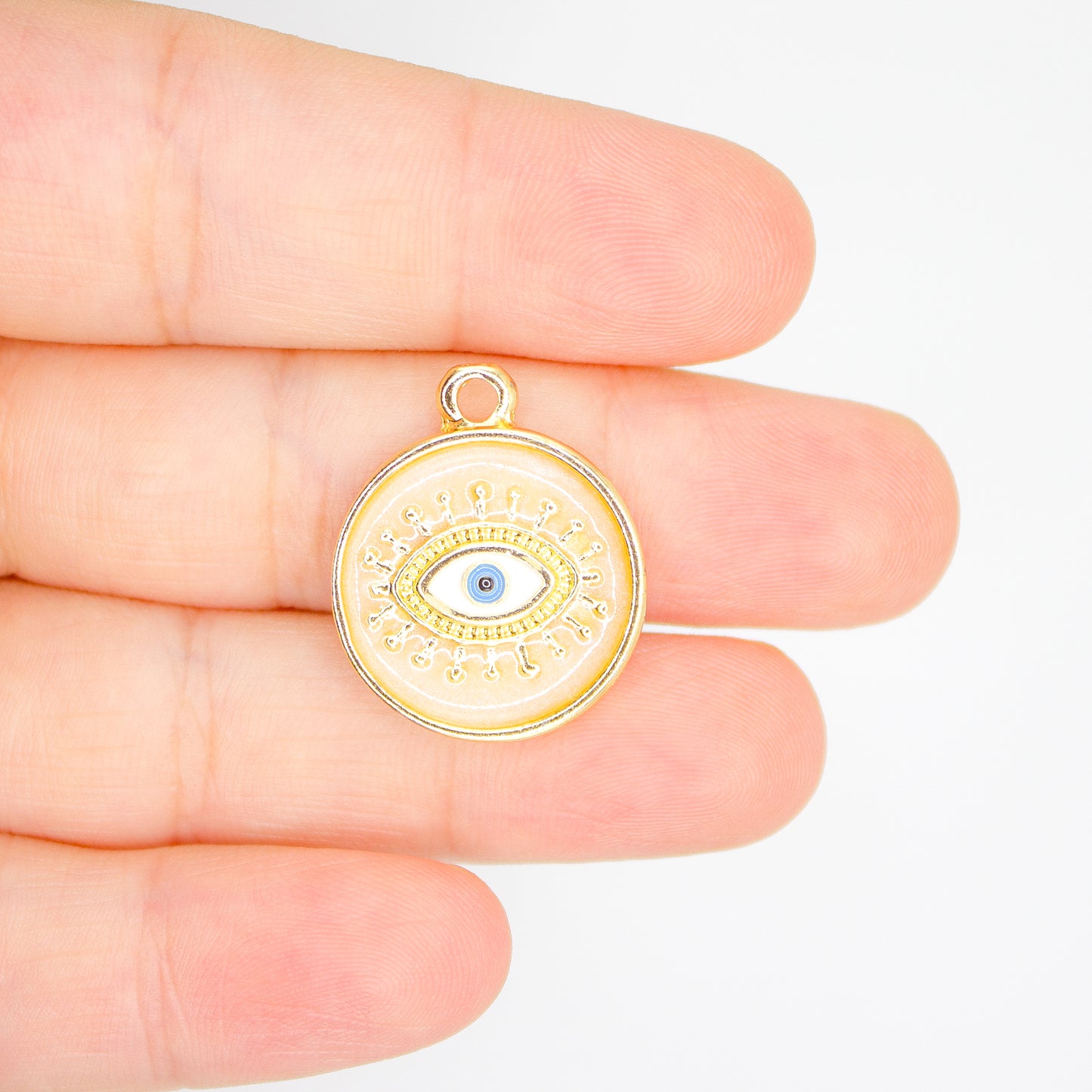 Enameled Round Eye Pendant