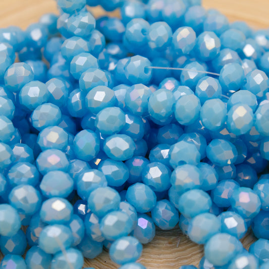 Crystal Beads 6mm -10- Bright Baby Blue