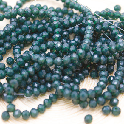 Crystal Beads 3mm -2- Shiny Dark Green