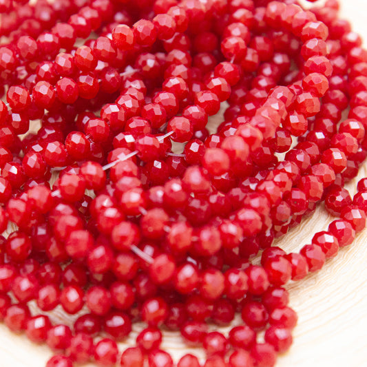 Crystal Beads 3mm -12- Bright Claret Red