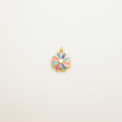 Enameled Daisy Pendant