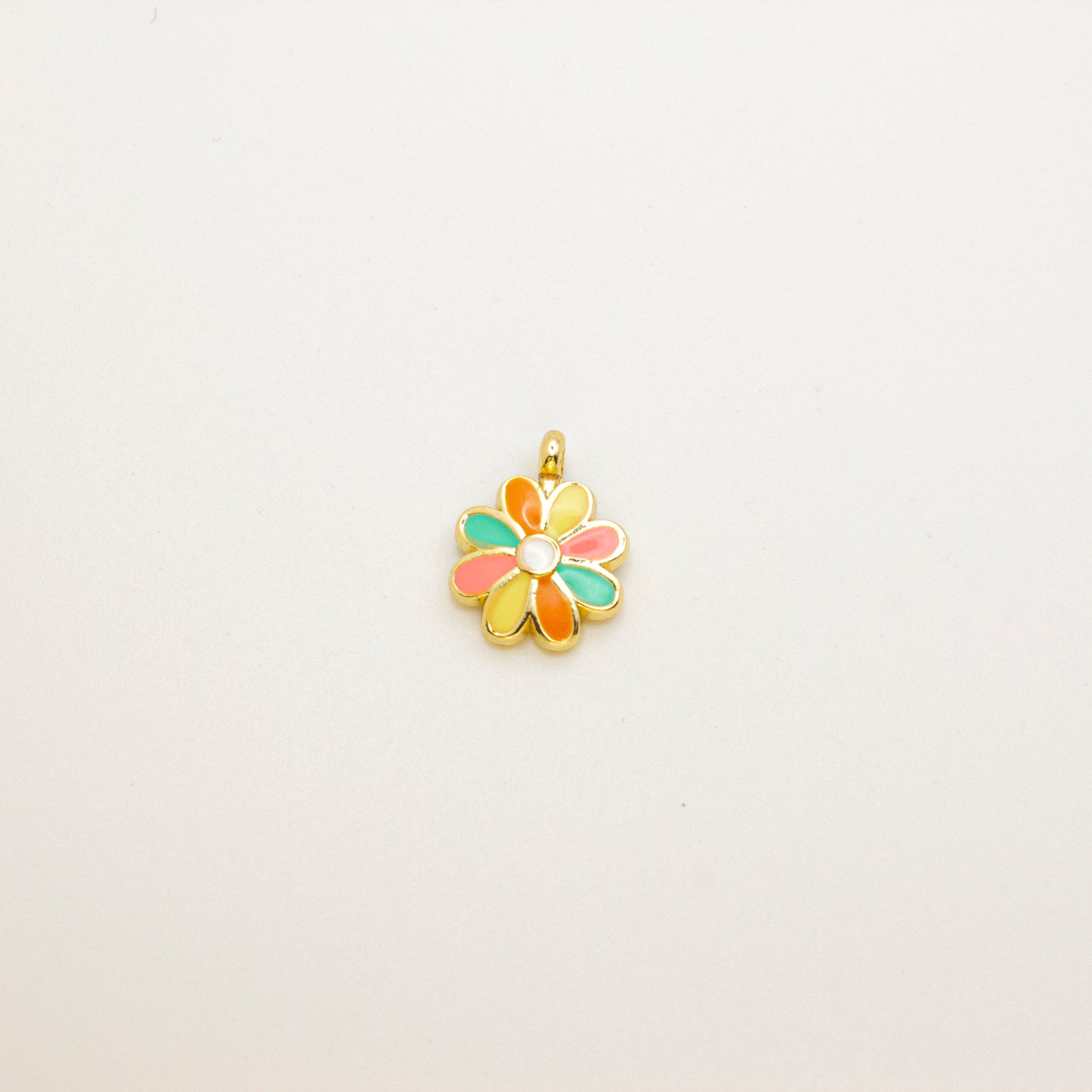 Enameled Daisy Pendant