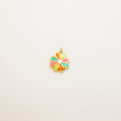 Enameled Daisy Pendant