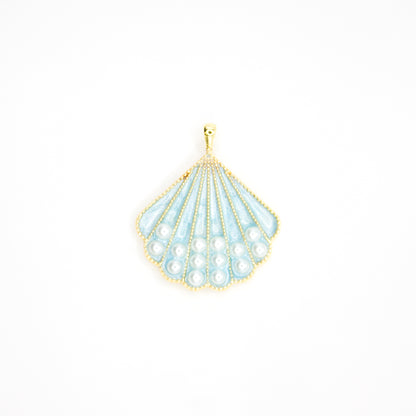 Oyster Shell Pendant with Pearl