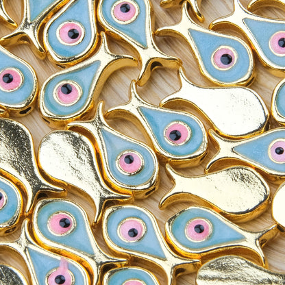 Enameled Fish Evil Eye Bead