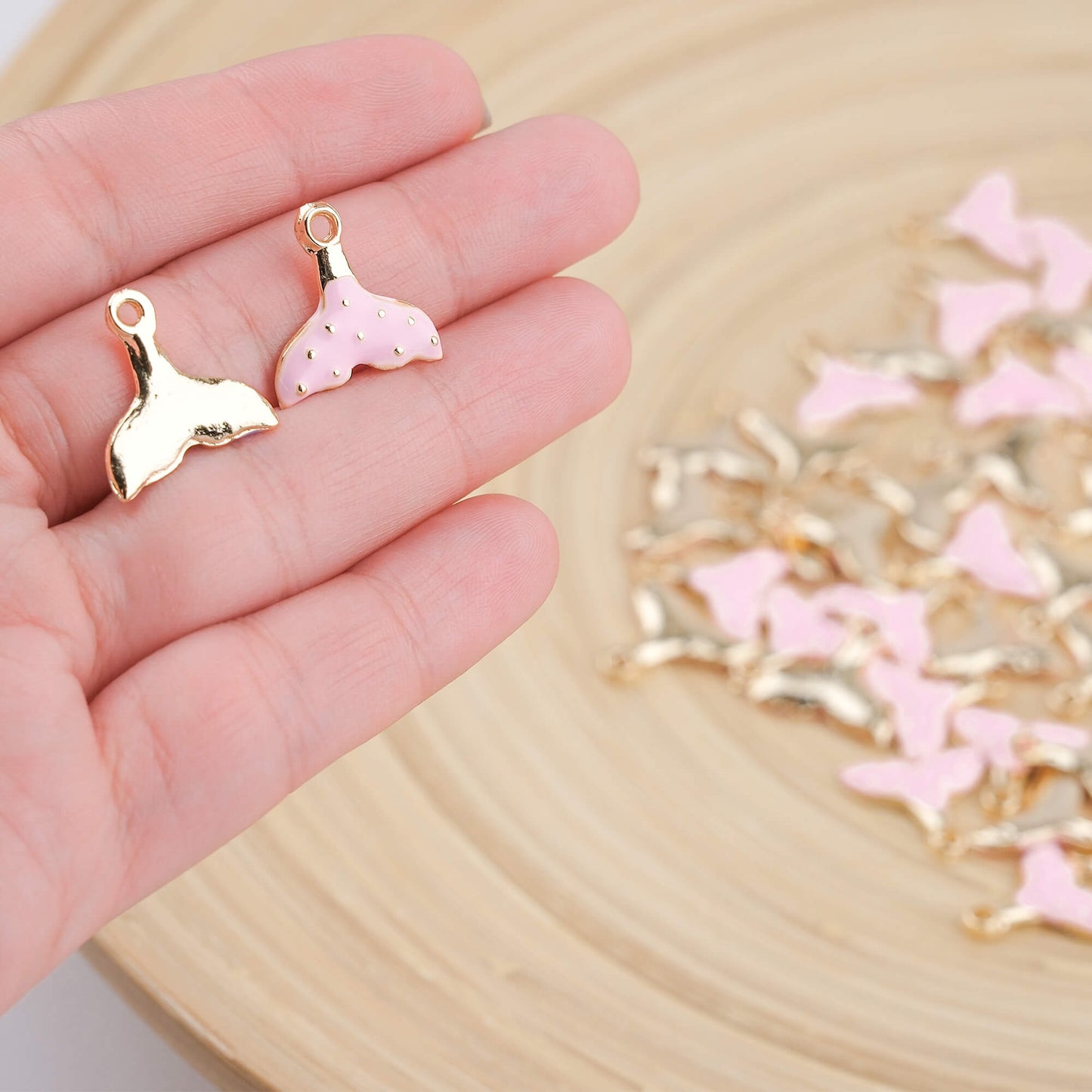 Enameled Whale Tail Pendant