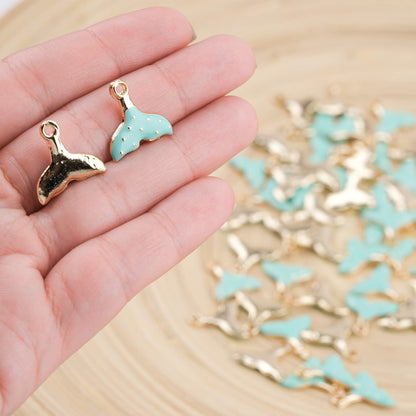 Enameled Whale Tail Pendant