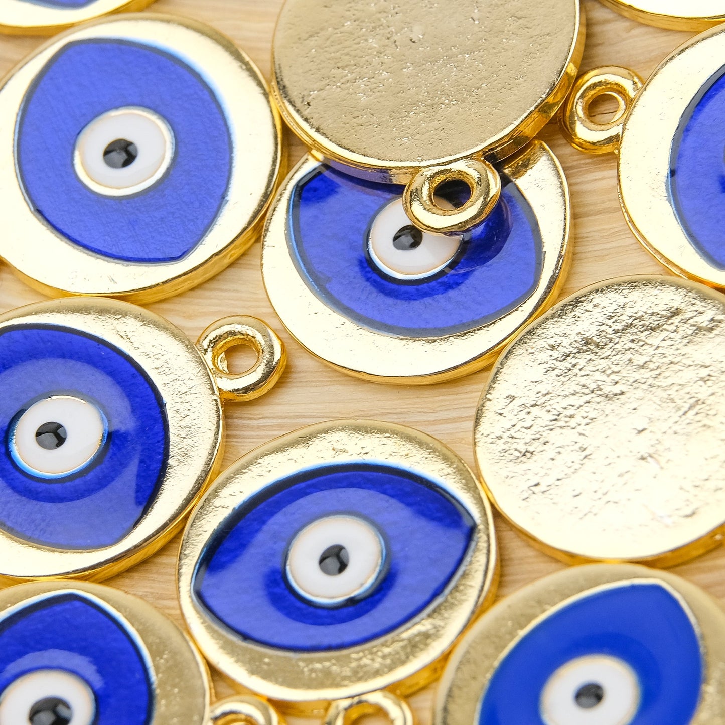 Enameled Round Evil Eye Pendant