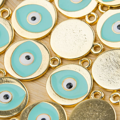 Enameled Round Evil Eye Pendant