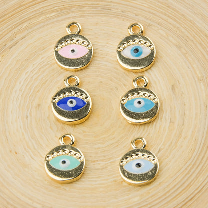 Enameled Evil Eye Beaded Eye Pendant