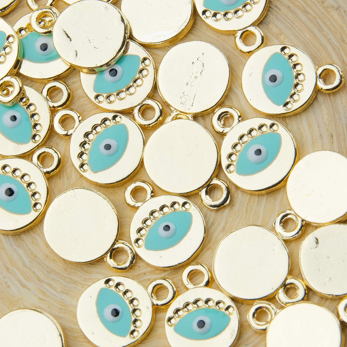 Enameled Evil Eye Beaded Eye Pendant