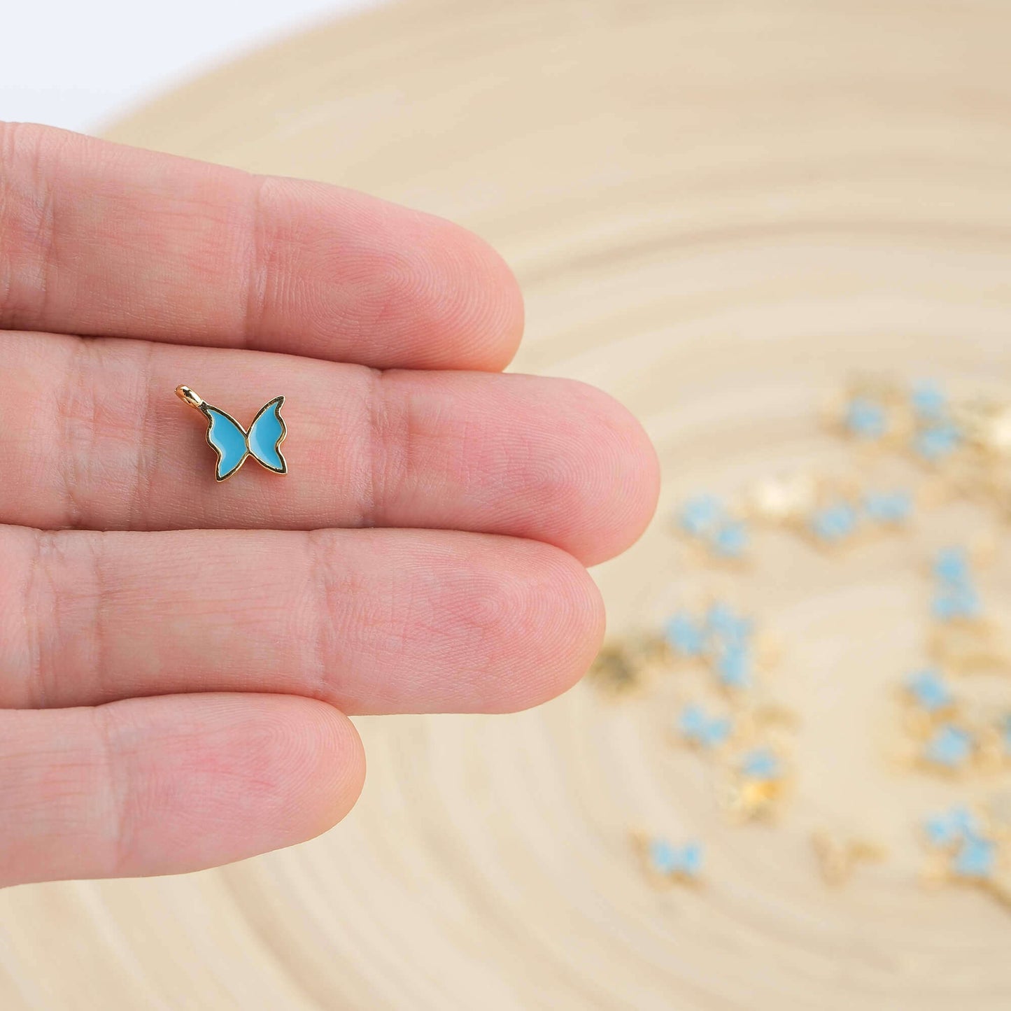 Enameled Butterfly Charm Pendant