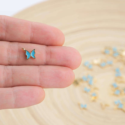 Enameled Butterfly Charm Pendant