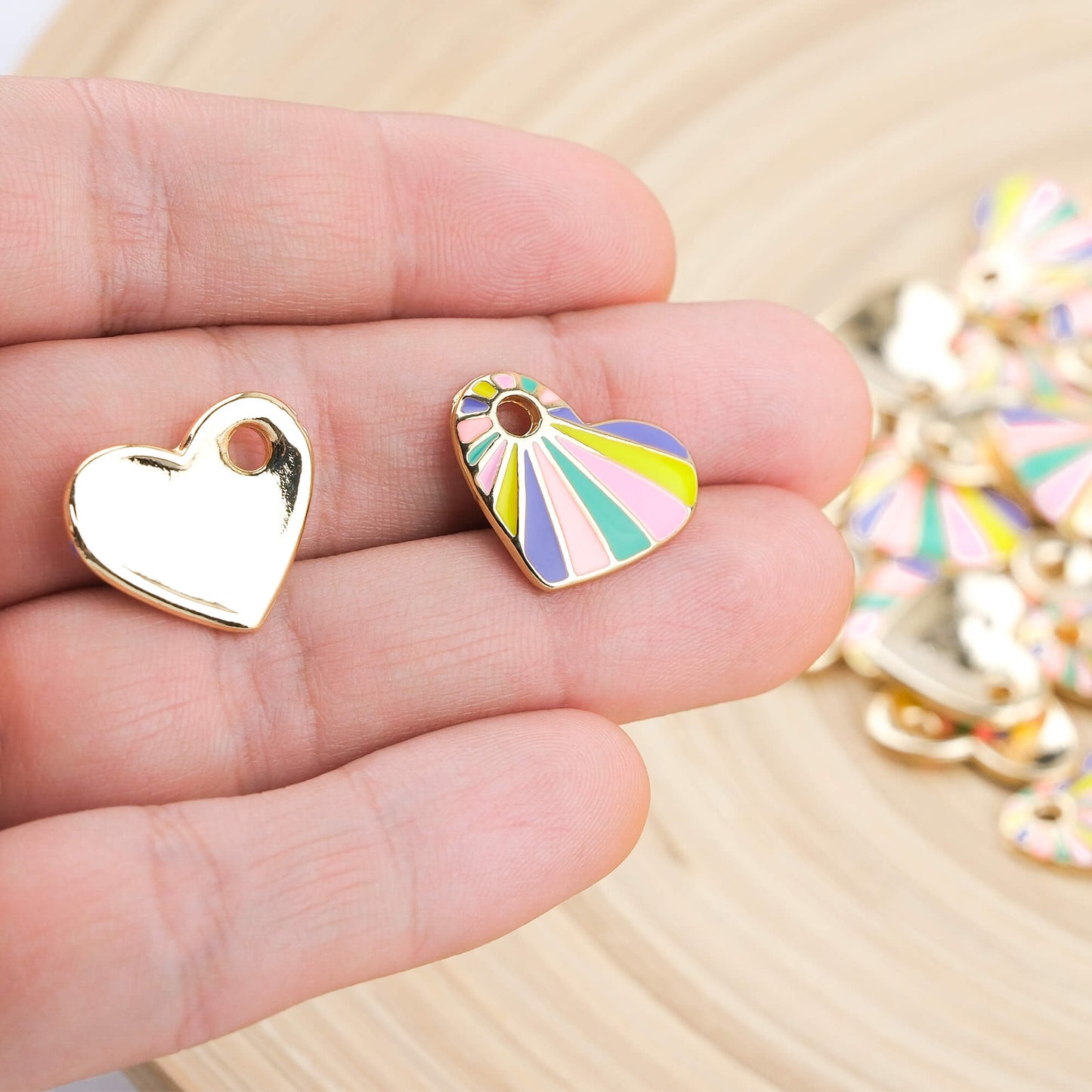 Enameled Colorful Heart Pendant